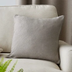 Dunelm Churchgate Dogtooth Natural Grey Eyelet Curtains -Best Curtain Shop 30810064 alt07