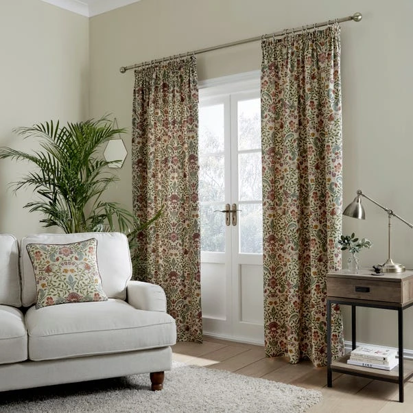 Dunelm Ruskin Natural Pencil Pleat Curtains 2 Dunelm Ruskin Natural Pencil Pleat Curtains - Image 2