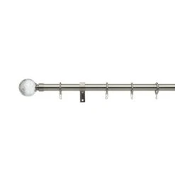Dunelm Universal Crackled Glass 19mm Fixed Curtain Pole