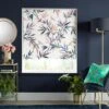 Sara Miller Bamboo Print White Roller Blind
