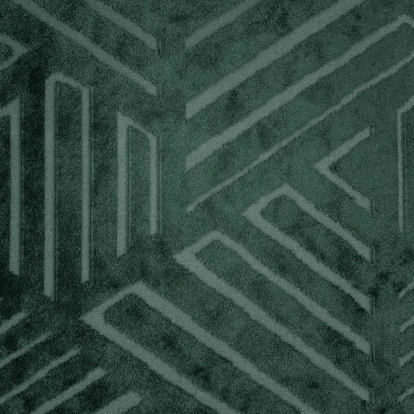 Catherine Lansfield Geo Cut Green Eyelet Curtains 3 Catherine Lansfield Geo Cut Green Eyelet Curtains - Image 3